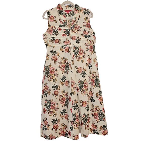 April Cornell Ivory and Floral Sleeveless Maxi Dress - Picture 1 of 5